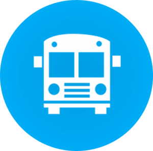 Wektorowy obrazek abstrakcyjny z autobusem szkolnym